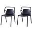 25 Kit 2 Cadeiras Empilhavel Enjoy Rivatti 53 cm -Largura- Polipropileno -PP- Preto com Protecao UV